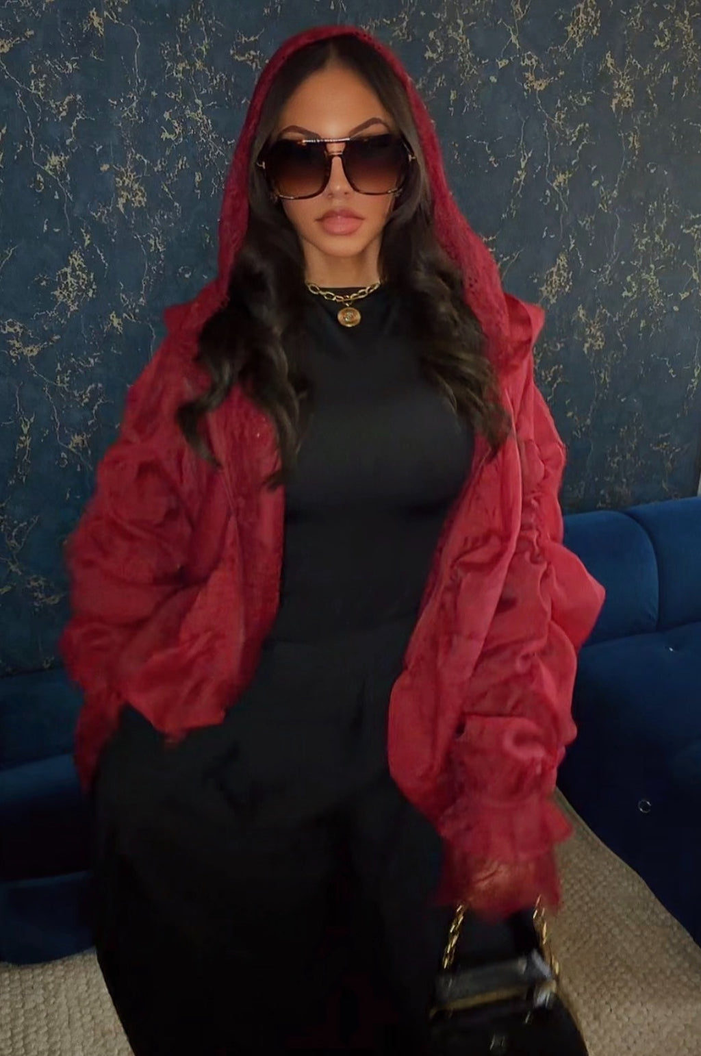 Bombers bi-matiere INES(dentelle)